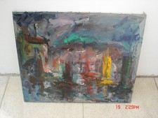 Tableau Elemer Vagh Weinmann huile/toile 1971 titrée l'Estaque signée