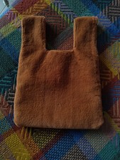 Sac fourre-tout fausse fourrure couleur cuivrée 2 poches intérieures