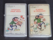 LOT  DE 2 BRIQUETS DE GASTON LAGAFFE STYLE ZIPPO ESSENCE