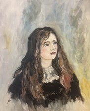 Jeune Femme d’après Renoir Huile Signée de Frederic Branka Peintre Coté Akoun