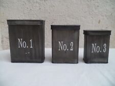 3 BOITES EN TÔLE RANGEMENT CUISINE CONDIMENTS DÉCO MODERNE 