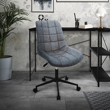 Chaise de bureau sur roulettes ergonomique hauteur réglable en simili anthracite
