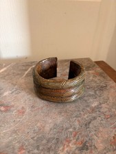 Ancien Bracelet Esclave Bronze Tribal Africain Manille Mali 2/2