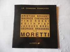 LIVRE SUR LES TIMBRES LA CHANSON FRANCAISE PAR MORETTI 1990
