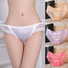 Femmes Sexy Satin Silk Lace Briefes Panties Medames Sous-Wear Underwear /