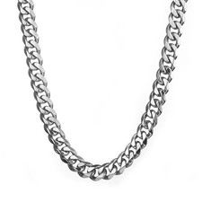 Hommes Chaîne Argent Inox or Blanc Plaqué 5 MM X 60 CM Collier Gourmette K490
