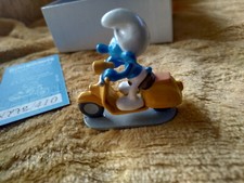 figurine collection ORIGINAL  PIXI schtroumpf au scooter jaune - numéroté rare!