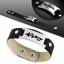 Bracelet en cuir PVC noir