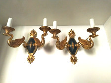 RARE. QUATRE GRANDES APPLIQUES  CYGNES STYLE EMPIRE PETITOT / LUCIEN GAU