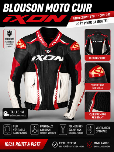 Blouson moto cuir ixon - blouson,