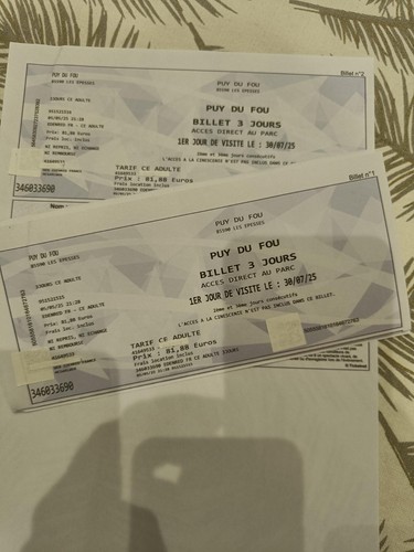 Billets puy fou - billets,