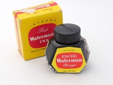 ANCIEN FLACON BOUTEILLE D'ENCRE WATERMAN JIF ENCRE ROUGE - FRANCE