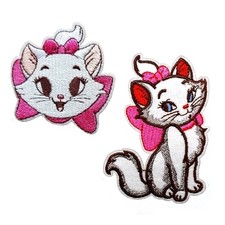 Lot de 2 Patchs Écussons Marie Les Aristochats Chat - Thermocollants