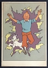 TINTIN Carte festive n°11 1ère version années 50 Très Bon état