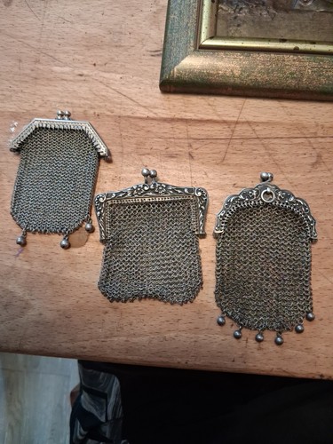 Lot trois bourse argent - de,