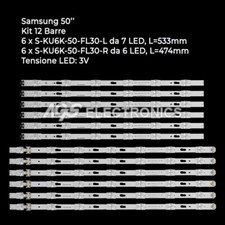 KIT 12 BARRES LED BANDE LED SAMSUNG BN96-39657A BN96-39658A CYGK050HBNV1H UE50KU