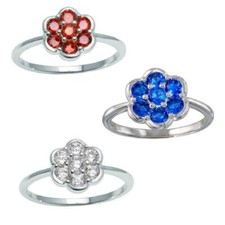 Bague Fleur En Argent Sterling