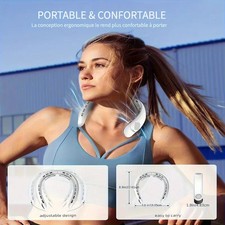 VENTILATEUR DE COU PORTABLE LÉGER SOUPLE SANS PALE 3 VITESSES RECHARGEABLE USB