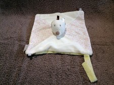 Doudou plat Hérisson écru floral jaune Bébé 9  Etat neuf