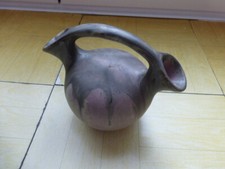 Joli pichet ou carafe en terre cuite années 40 avec double goulot