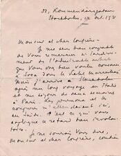 écrivain Serge de Chessin lettre autographe signée Svea