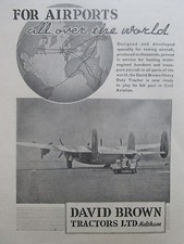 7/1946 PUB TRACTEUR DAVID BROWN AIRCRAFT TRACTOR AIRPORT AEROPORT ORIGINAL AD