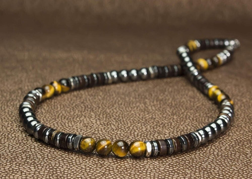 Collier homme perles oeil - homme,