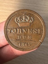 Pièce 2 deux Tornesis Pièce Du Royaume De Sicile 1842￼