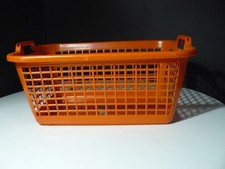MAGNIFIQUE PANIERE A LINGE VINTAGE ORANGE PARFAIT ETAT