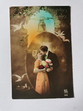 CPA Joyeuses Pâques - Couple - Colombe - Couple