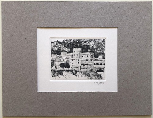 Gravure eau forte palais - gravure, l'eau-forte