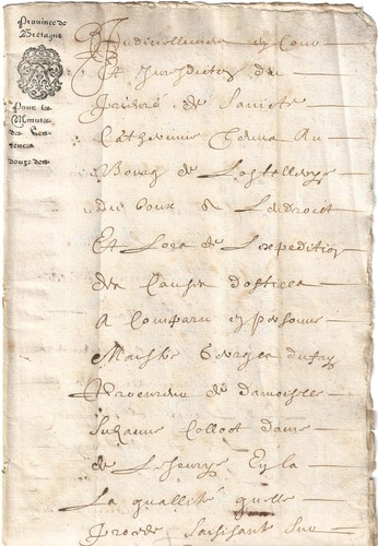 1674 bretagne papier - 1674, timbré