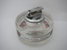 gros BRIQUET de table SOCLE PLEXI ROULETTE DE CASINO AVEC BILLE CASINO DE MENTON