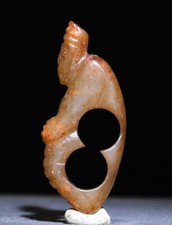 7CM Chinese Dynasty Natural Hetian Jade Carve Person Statue Amulet Pendant