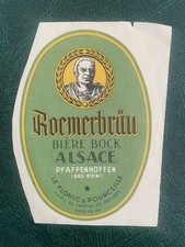 Ancienne Etiquette Biere Brasserie du Romain Pfaffenhoffen Alsace 1945-1950