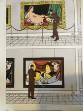 FLOC'H Sérigraphie numérotée signée Visite au musée Champaka 1988 Chaland Jacobs