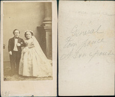 General Tom Pouce et son épouse, nains, dwarf, freak vintage CDV albumen carte d