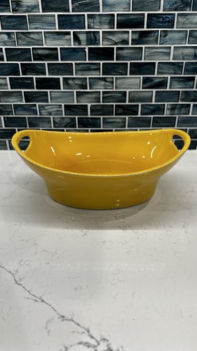 Deltis pottery yellow oval - pottery,