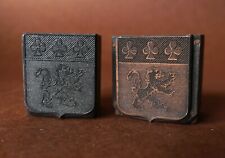 Sceau cachet cuivre / buis bois sculpté écusson blason armoiries lion Flandres