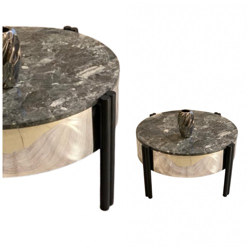 Stainless steel and marble - and,