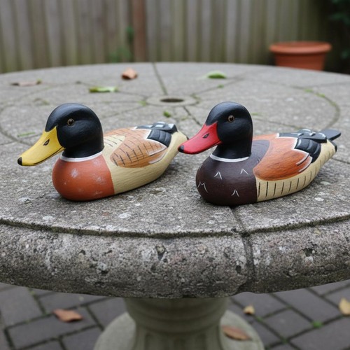 Canard bois sculpté peint - canard,