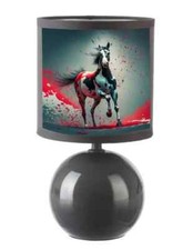 LAMPE DE CHEVET GRIS CHEVAL