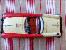 ANCIENNE VOITURE EN TOLE JOUSTRA FRANCE DECAPOTABLE JOUET DECO VINTAGE