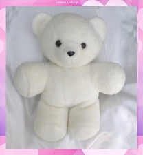 Doudou Peluche Ours Blanc Vintage 42 cm