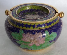 CENDRIER-BRULE ENCENS CHINOIS Laiton émaillé cloisonné Vintage Travail Artisanal