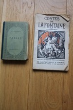 2 livres anciens de La Fontaine, fables et contes.