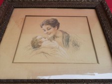 Dessin original encadré Femme