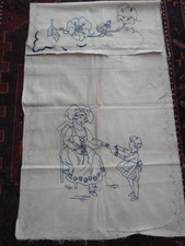 broderie ancienne cache-torchons Alsacien à terminer de broder