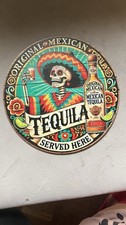 PLAQUE  MURALE. EN ALUMINIUM RONDE THÉME MEXICAIN