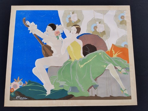 Gouache art deco signé - art,